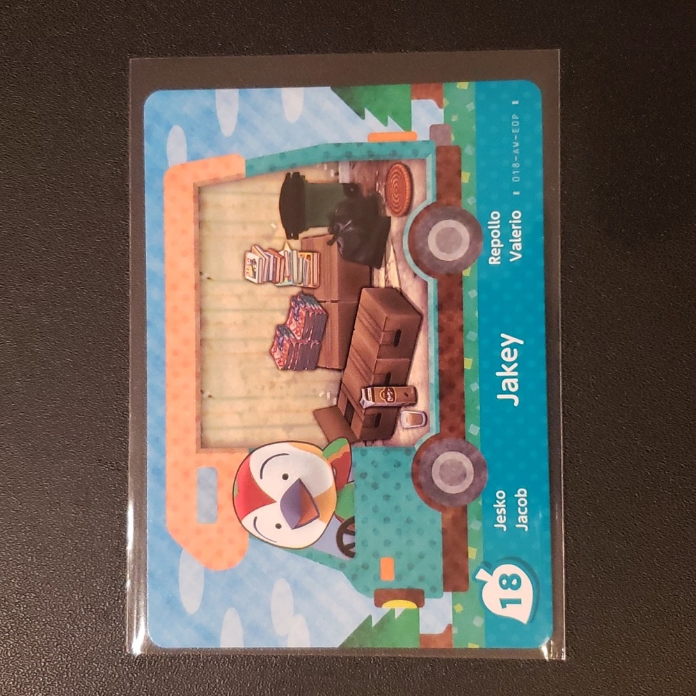Jakey 18 welcome amiibos animal crossing ACNH Nintendo switch amiibo card